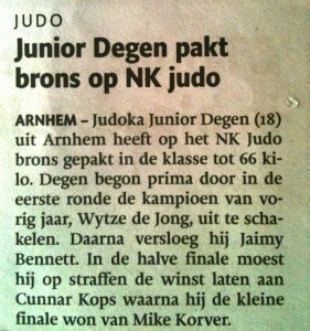 2011 Brons senioren tot 66kg